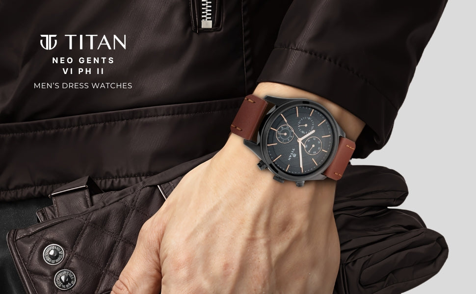Titan Automatic Watch – Titanium Series*  
Engineered for precision. Designed for distinction.  
Crafted with a *lightweight titanium case*, this automatic watch combines durability, comfort, and timeless elegance. The open-heart dial showcases its self-